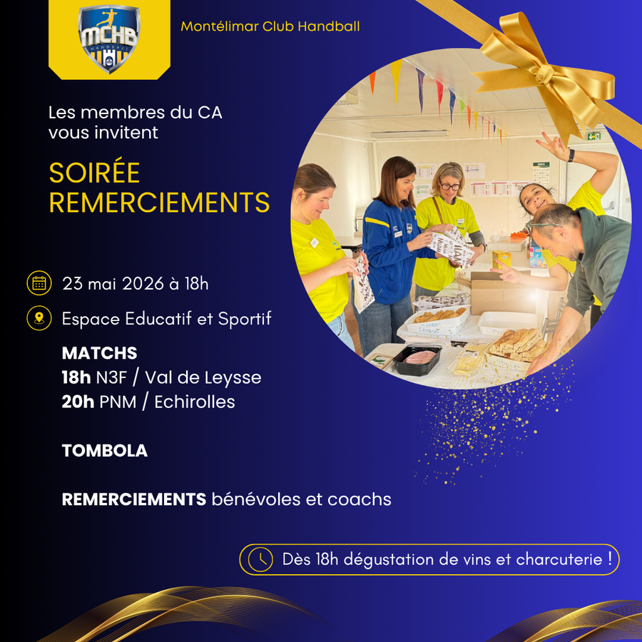 Remerciements aux bénévoles et coachs
