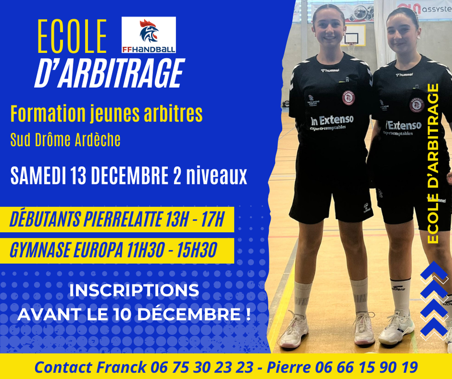 News de l'école d'arbitrage du MCHB